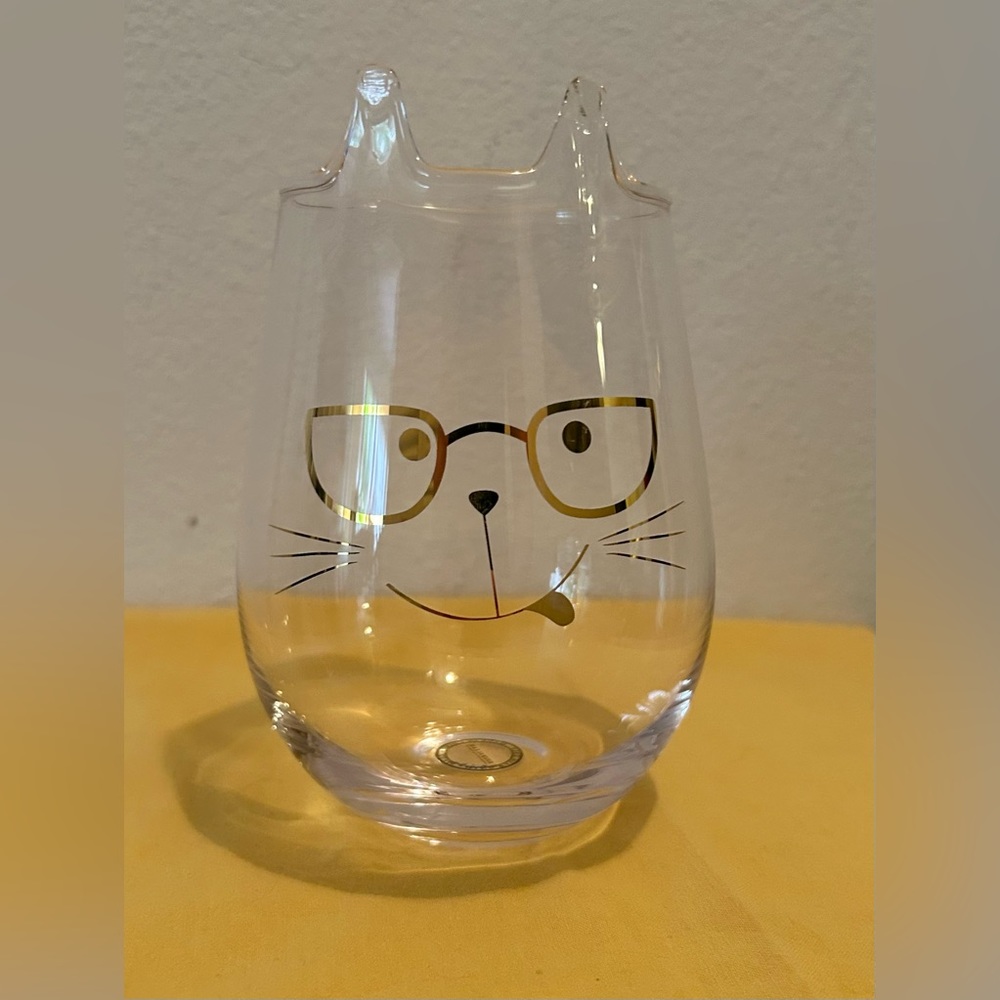 Shiraleah Kitty Cat-Shaped Stemless Wineglass